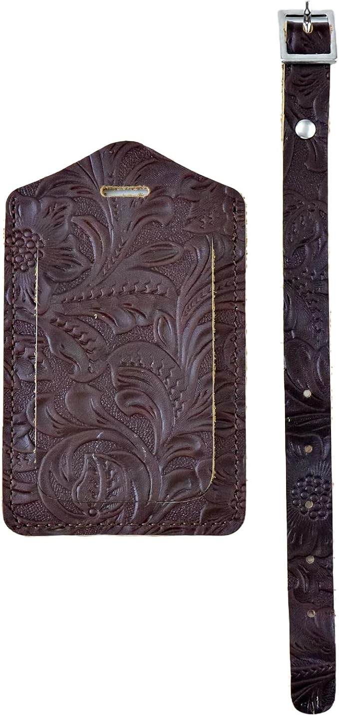Genuine Leather Luggage Tags & Bag Tags 2 Pieces Set