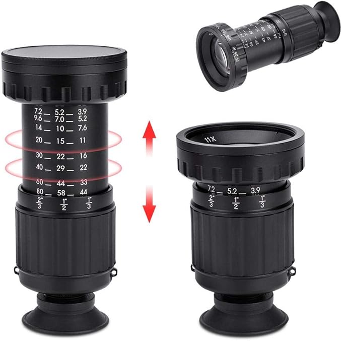 Director View Finder,HD Micro 11X Viewfinder Scene Viewer with 37mm Standard Filter Thread for Most Film and TV Formats,Support The Addition of a 37mm Wide Angle Converter