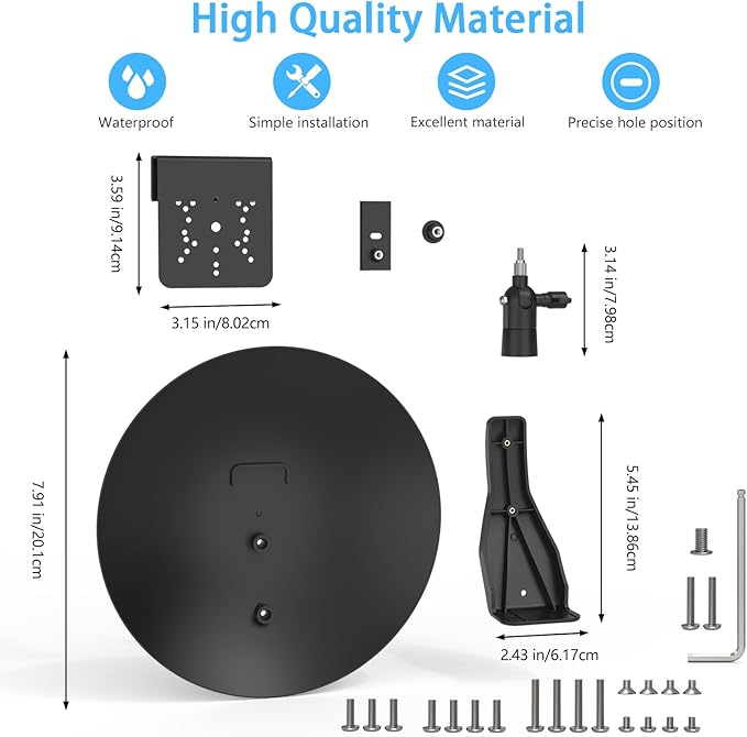 VOMENC 2 in 1 Security Camera Sun Rain Cover for All 1/4'' Thread with Gutter Mount Compatible with AOSU SolarCam D1 SE/Lite/Max,eufy,TP-Link Tapo,SEHMUA,Reolink,Cinnado B6 Security Cameras (Black)
