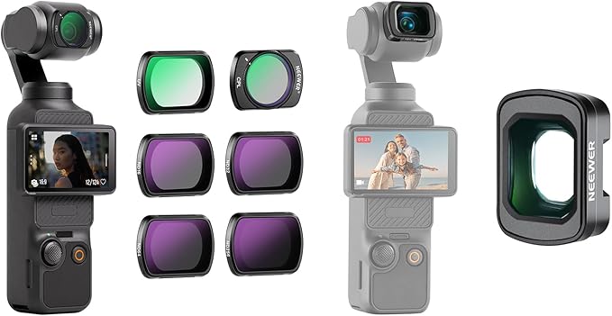 NEEWER Magnetic ND CPL UV Filter Set and 0.75X Wide Angle Lens Compatible with DJI OSMO Pocket 3 Creator Combo