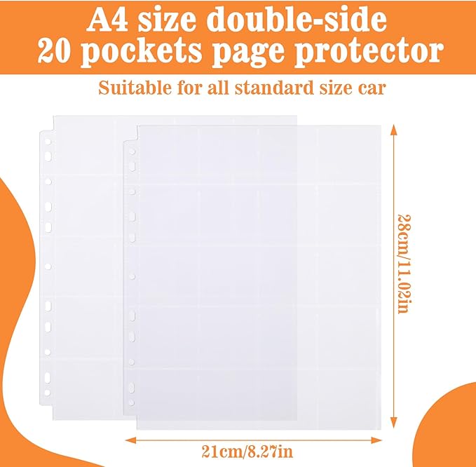 50 Pack Protective Photo Slide Pages Holds 20 Slides Top Loading Photo Page Sleeves for 3 Ring Binder Holds 1000 2 x 2 Inch Photos Clear Archival Slide Storage Album Refill Preservers