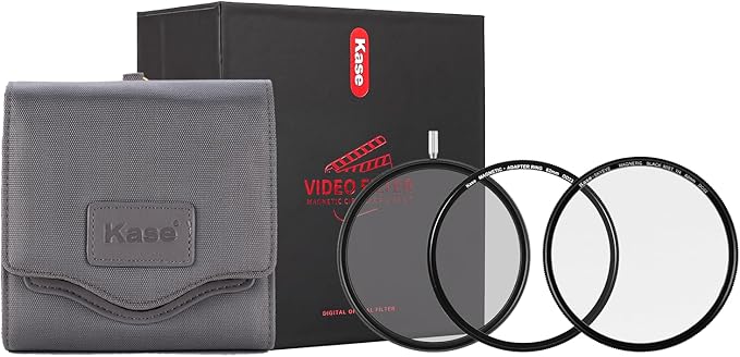Kase Magnetic 82mm Video Kit CPL/Vari ND Combo Filter 1.5-5 Stop ND3 to ND32 + Black Mist Optical Glass