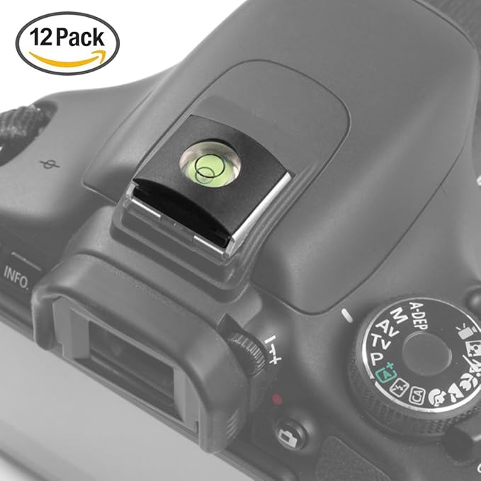Set of 12 Hot Shoe Covers, SENHAI Camera Flashlight Hotshoe Cover of Bubble Spirit Level for Canon Nikon Panasonic Fujifilm Olympus Sigma PENTAX DSLR SLR