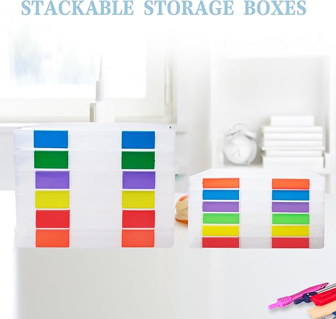 Olutacot 12 Pcs Clear A4 A5 File Box Document Plastic Storage Box with 48 Labels File Holder Organizer Paper Plastic Case Magazine Protector with Buckle Office School Supplies