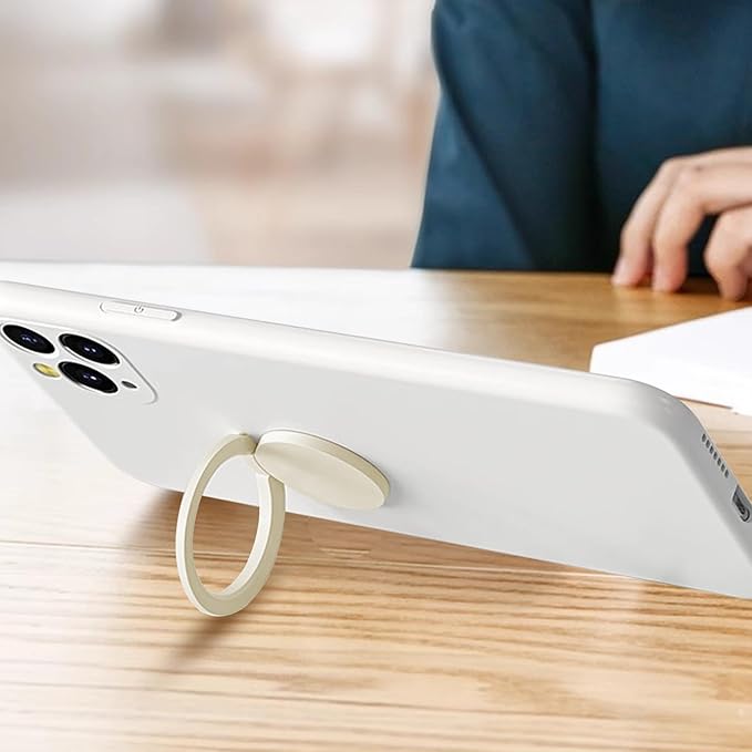 TENOC Phone Grip Sticky 360° Rotation Universal Stand Finger Ring Holder Slim Kickstand for Cell Phone Case, White