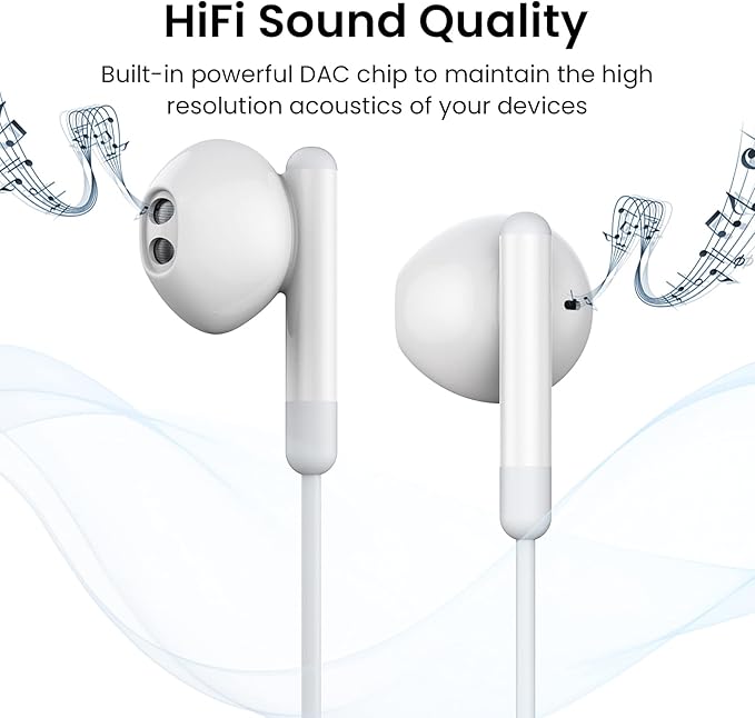 USB C Headphones for iPhone 17 16 15 Pro Max Plus iPad Pro USB C Earphones with Microphone Volume Control USB C Wired Earbuds USB Type C Earphone for Google Pixel 8 Samsung S25 S24 S23 S22 S21 S20 A55