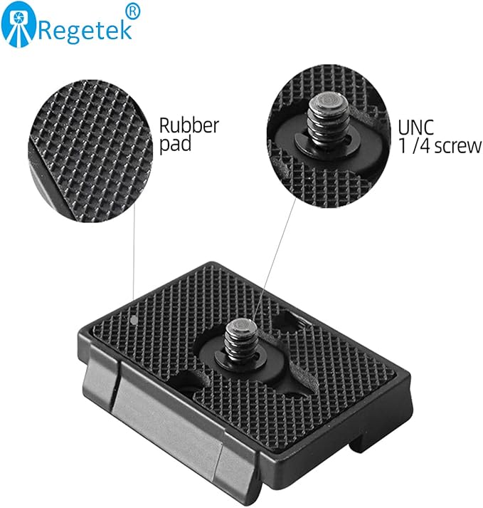2 Pack Quick Release Plate with 1/4"-20 Screw for Bogen 3157N Manfrotto 200PL-14 RC2 Camera Tripod(BHQ2 128RC/128RCNAT、141RC/141RCNAT、222/234RC、323、390/390B/390RC、352RC/308RC、460MG、486RC2