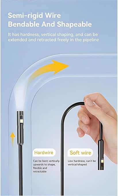 1920P HD 16.4FT Dual-Lens Endoscope with Light, Borescope Camera with 9 Adjustable LED Lights, Semi-Rigid Snake USB Type C for iPhone, Android and iOS Smartphones, iPad, Samsung. KEEMIKA