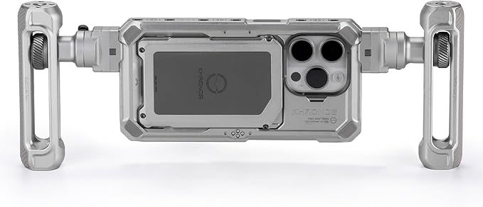 Tilta Khronos Lightweight Kit Compatible with iPhone 15 Pro - Titanium White | Includes Phone Case and Adjustable Handles | Mobile Filmmaking System