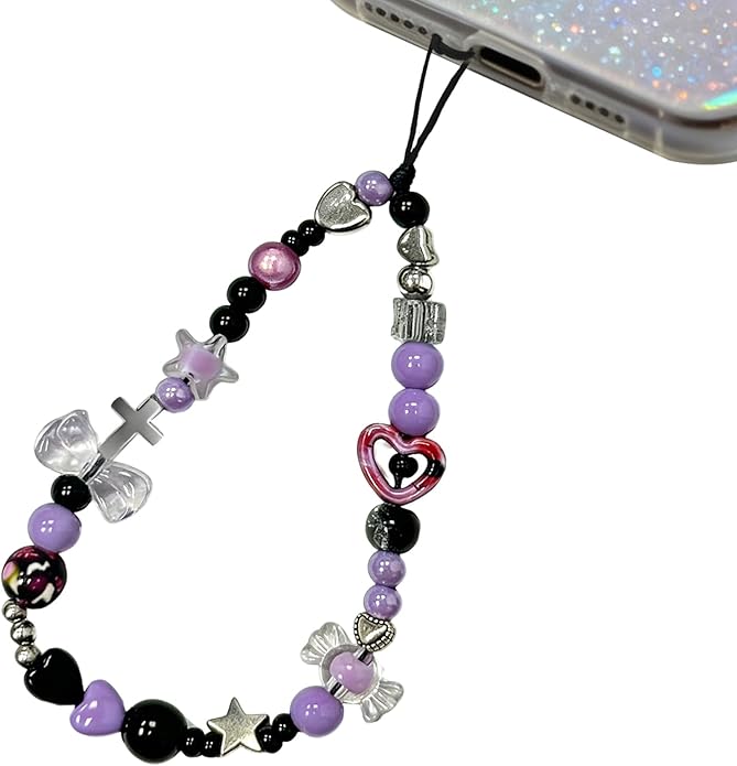 Beaded Camera Wrist Strap, Phone Wristlet Charm Lanyard, Cute Digital Camera Charm Lanyard,Strap Beaded Camera Chain for Phone Bag Keychain Accessories