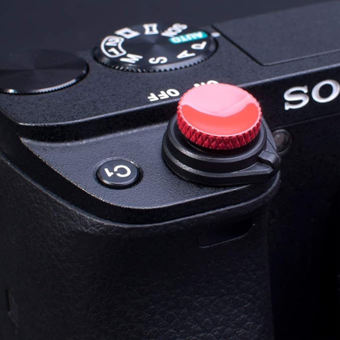 Camera Soft Release Shutter Button Cap for ZV-1 ZV1 RX100M7 RX100M6 RX100M5 RX100M4 RX100M3 A6000 A6100 A6300 A6400 A7R A7S A7 Flat Surface Cameras Shutter Button Red(2 Pack)