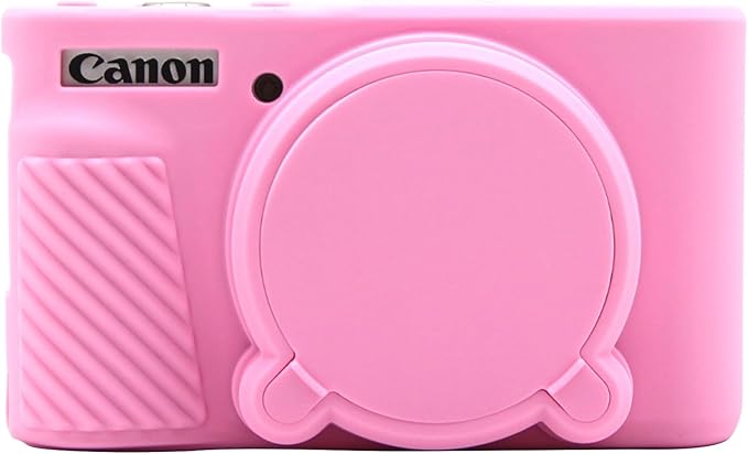 SX740 Camera Case, SX740 Camera Cover Silicone Sleeve Protective Case with Removable Lens Cover, Anti-Scratch Soft Camera Body Skin for Canon PowerShot SX740/SX730 HS Camera,Pink