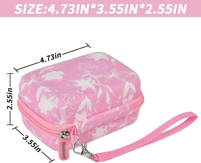 Digital Camera Case Compatible with CAMKORY/ for Lecnippy/ for Lecran/ for KODAK PIXPRO/ for Qumcou/ for WONNIE Point & Shoot Cameras, Small Compact Camera Pouch for SD Card Accessories (rose pink)