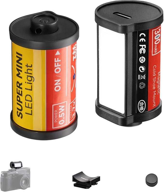 TTArtisan Magnetic Led Light 3 Colors 3000K/4500K/6000K Cold Shoe Lights, Rechargeable Super Mini Led Light for Camera Photography (1)