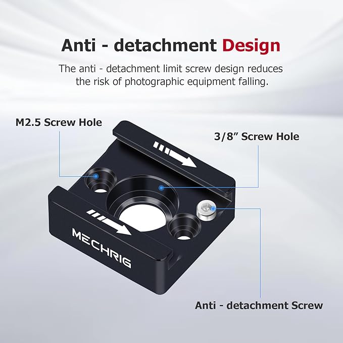 Cold Shoe Mount with 3/8 Screw for Heavy-Duty Camera Cage, Universal Aluminum Alloy Adapter for Monitor, LED Light, DSLR, Sony Canon Nikon – Anti-Slip Quick Release(62031B)
