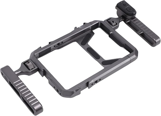 PUSOKEI Smartphone Video Rig, Phone Video Stabilizer Grip with 1/4" UNC & Cold Shoe Interface, Handheld Filmmaking Vlogging Case with Remote, for iOS & Phone