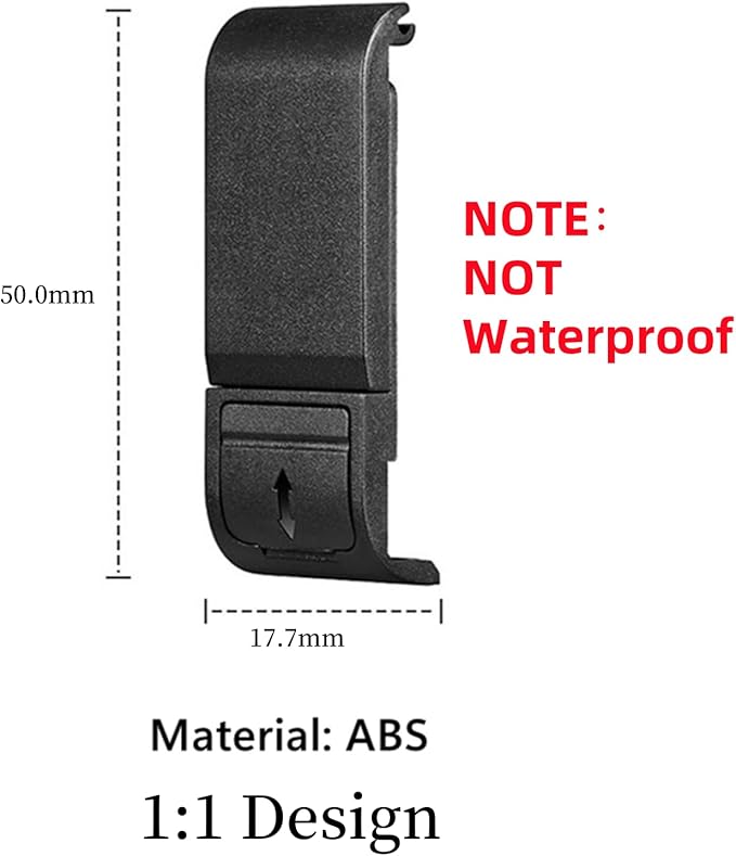 Replacement Side Door Battery Cover for Gopro, Dustproof Pass Through Battery Cover Lid with Type-C Charging Port Repair Part Camera Accessories for Gopro Hero 9/10/11/12/13 Black