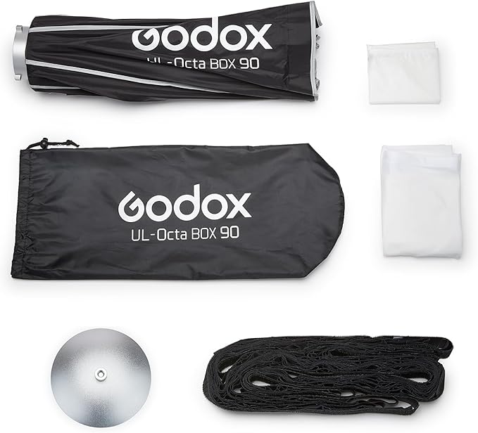 Godox Octa-90 35" Octagonal Softbox with Bowens Mount, 90cm Octa Portable Foldable Quick Release Soft Box with Grid, Diffuser for Godox SMALLRIG/Neewer/Aputure