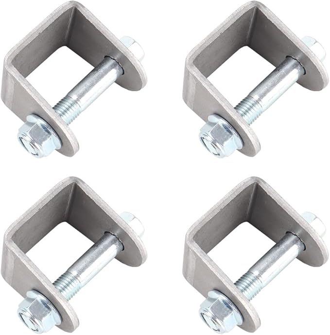 4 Pcs Weld On Shock Mounts Bracket Steel Base Shock Absorption Suspension Mounting Seat Shock with Screws Bar Pin Eliminator for Motorcycle Dirt Pit Bike ATV Go Kart