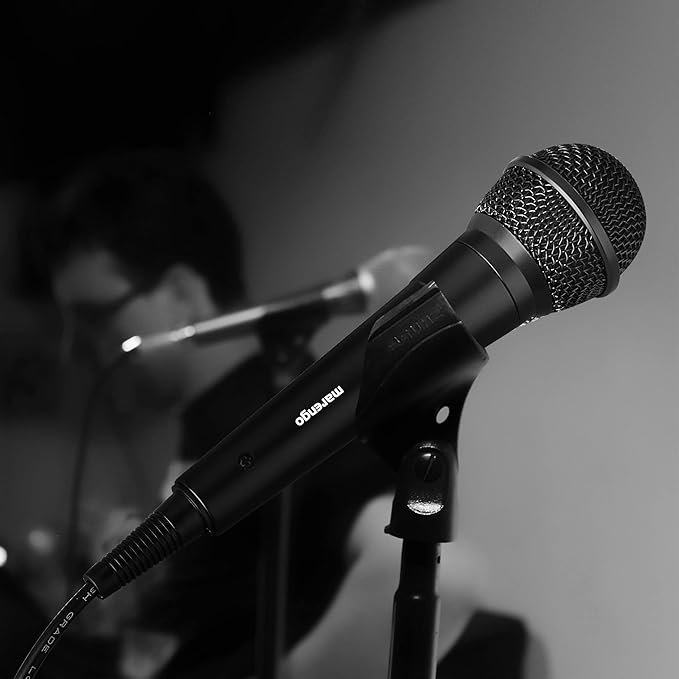 Marengo Handheld Wired Microphone, Cardioid Dynamic Vocal Mic with 13ft Cable and ON/Off Switch, Ideally Suited for Speakers, Karaoke Singing Machine, Amp, Mixer
