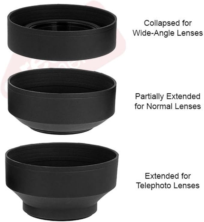 58mm Soft Rubber Lens Hood for Canon Rebel T5, T6, T7i, T8i, EOS 80D, 90D, 77D, SL3 Cameras with EF-S 18-55mm STM Lens