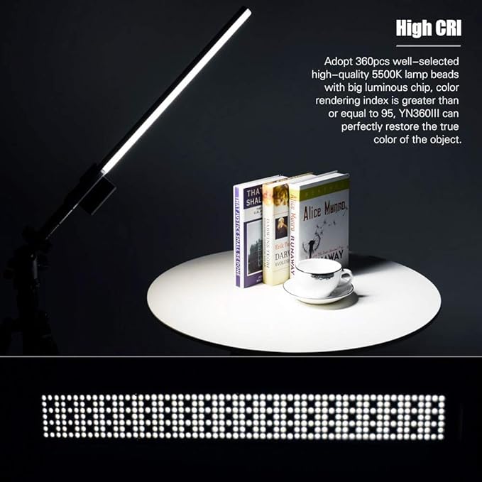 YONGNUO YN360 III YN360III LED Video Light 5600K, Handheld Photography Ice Light, RGB Full Color Touch Pad Adjustable, App Support 2.4G Remote Control