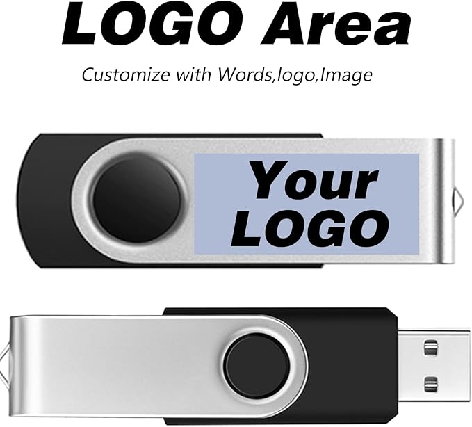 FEBNISCTE 50 Pack 64G Flash Drive - Customized Your Logo USB 2.0 Thumb Drive Memory Stick - 50 PCS