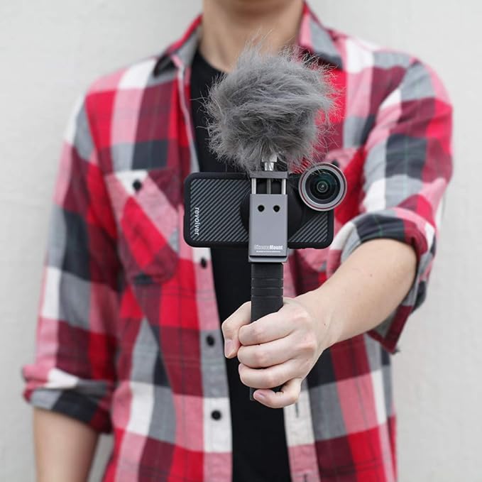 Cinema Mount Mini Smartphone Rig & Aluminum Alloy Grip Handle, Cell Phone Tripod Adapter, Standard Cold Shoe Mount, Tripod Mount, Fit Arca Swiss Compatible with iPhone 11 12 Pro Max