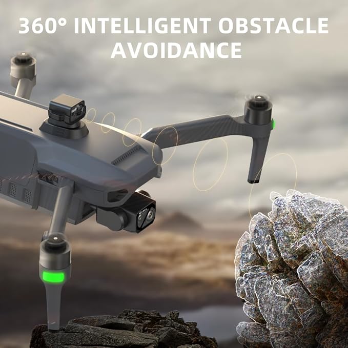 X-Verse SG909 Drones with Camera for Adults 4K, RC Screen, 6KM RC Distance, 3-Axis Gimbal Repeater, Professional Drone with Obstacle Avoidance, Digital GPS Transmission Quadcopter - 3 Batteries for 135min Max Flight Time