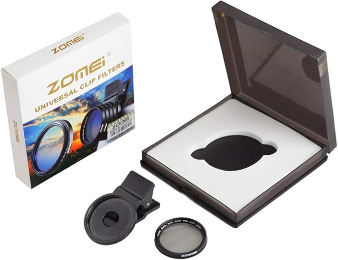 Zomei 37mm Professional Cell Phone Camera CPL Lens Filter with Clip for Galaxy S8 Android Smartphone