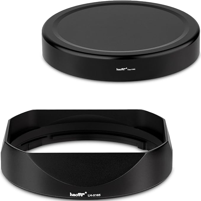 Haoge LH-X165 Square Metal Lens Hood Shade with Metal Cap for Fujifilm Fuji Fujinon XF XF16-55mm F2.8 R LM WR Lens xf 16-55mm/f2.8