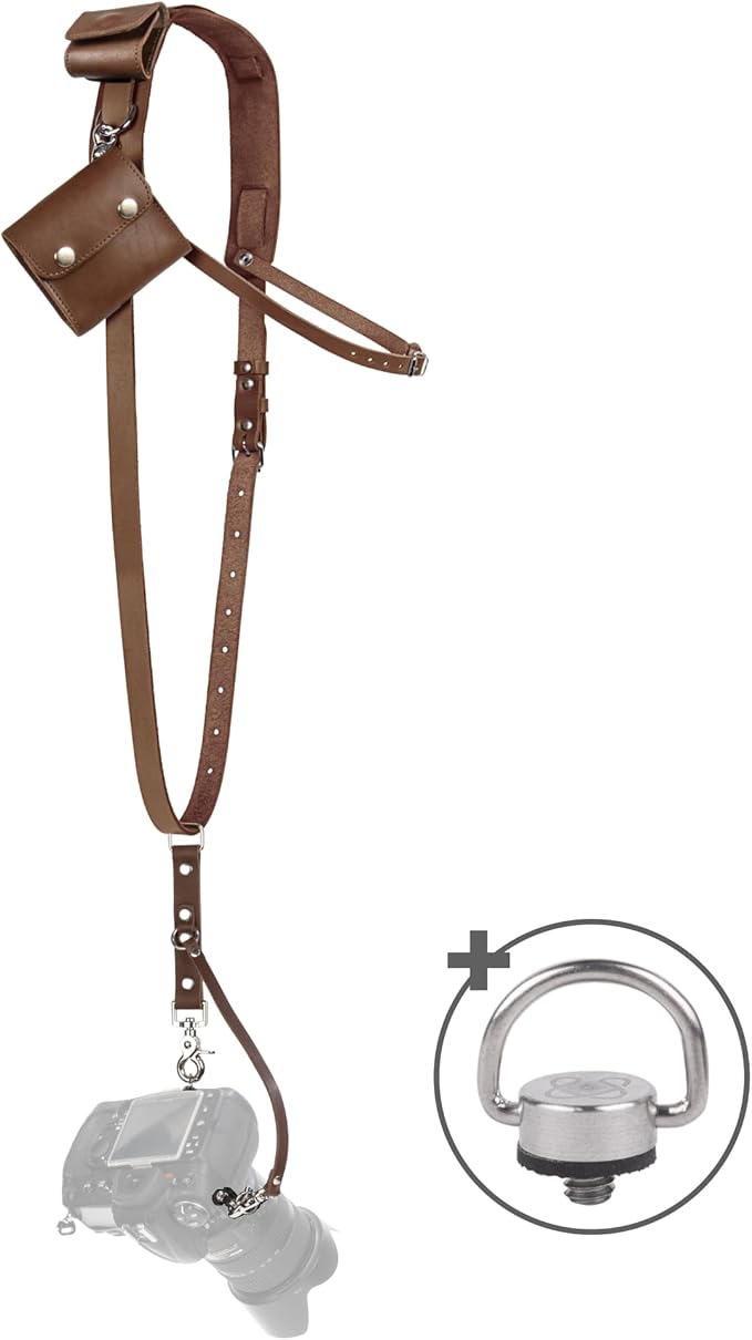 C Coiro Leather Camera Strap for One Camera Professional Single Leather Harness Shoulder Strap Quick Release