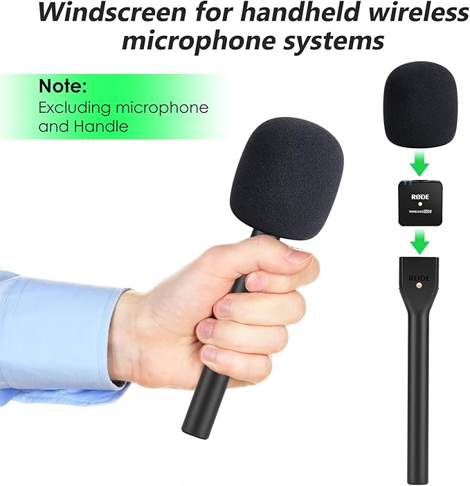 YOUSHARES Microphone Cover Foam Compatible with Rode Wireless Go II/PRO Suitable for Interview Go Handheld Adaptor, Replacement Rode Pop Filter to Blocks Out Plosives