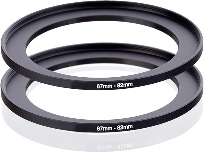 67mm-82mm Step Up Ring [67mm Lens to 82mm Filter], FANZR Camera Lens Filter Adapter Ring Lens, Premium Aluminum (2 Pack)