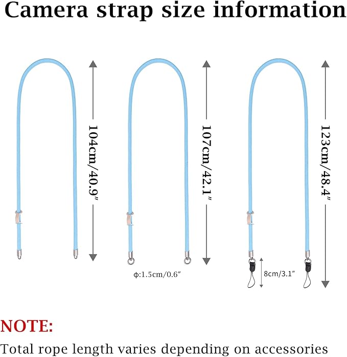 VOVMOEYA Camera Strap Rope,Camera Neck Strap Shoulder Strap for Fujifilm X100VI X100V XS20 XT5 for A6000 A6100 A6400 A6700 A7IV for Canon EOS R6 R10 for Nikon Zf Z5 Z30 - Blue