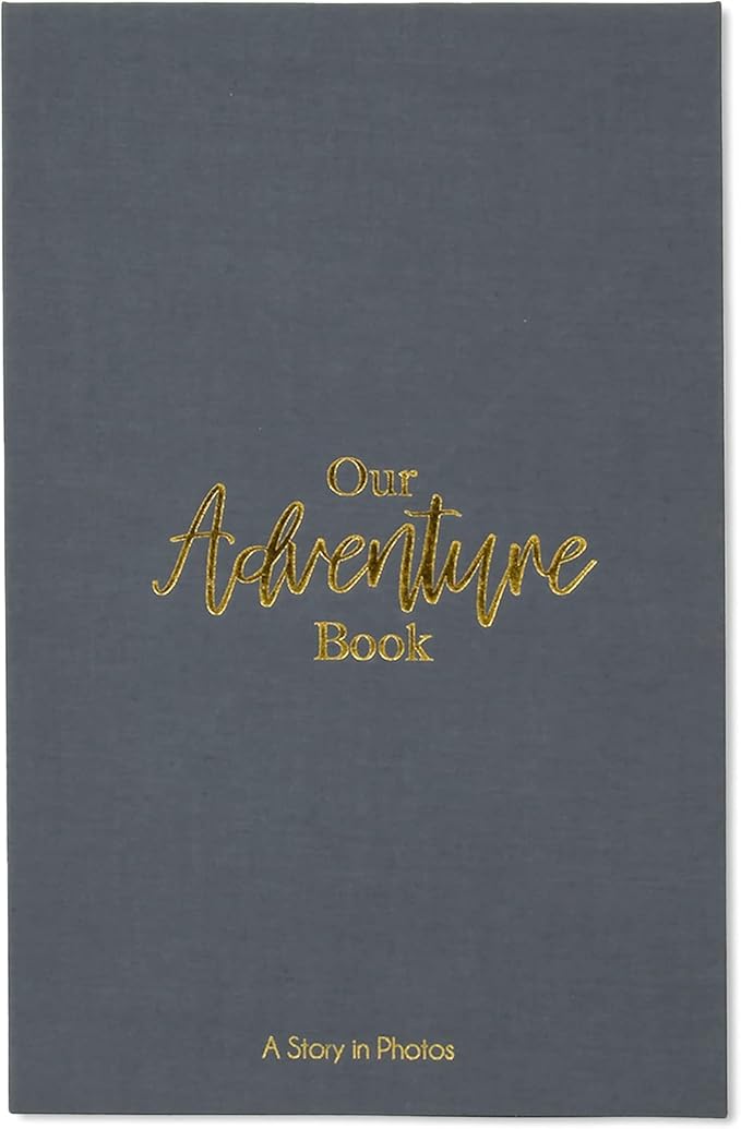 New View Gifts Adventure Coffee Table Linen Photo Album for 180 4x6 Photos, Gray