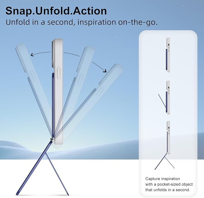 Magnetic Tripod for iPhone, Aluminium Phone Tripod Stand Compatible with Magsafe iPhone 17/16/15/14/13/12 Series, Foldable Strong Magnetic Phone Stand & Travel Essentials Accessories