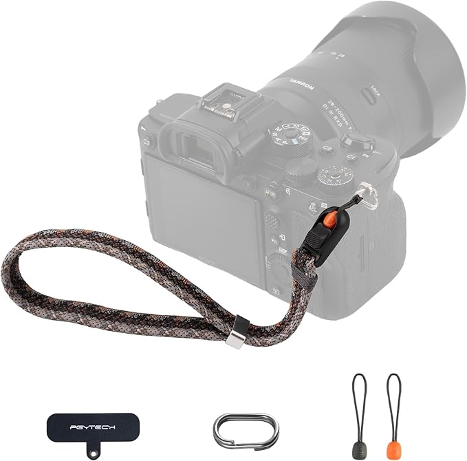 PGYTECH Camera Wrist Strap Slim Trendy Style, Adjustable Quick Release Anti-Drop Braided Rope Camera Hand Strap Holds 55.1lb for Fujifilm/Sony/Nikon/Canon Camera/Phone for Photographers,Twilight Black