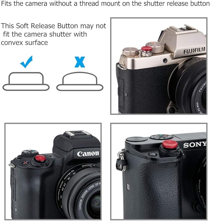 2X Camera Shutter Button Cap for Sony A7M5 A7V A7 V A7CR A7CII ZV-E10 II ZV-E10 ZV-1 A6700 A6600 A6500 A6400 A6300 A6100 A7SIII A7RII A7II RX100 VII VI V IV for Canon G7X Mark III II G9X Mark II SX740