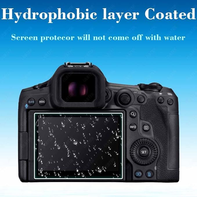 Screen Protector for Canon EOS R5 Mark II + Top [2+2Pack] EOS R5 ii Tempered Glass Screen Protector 0.3mm High Definition 9H Hardness Anti-Scrach Anti-Bubble