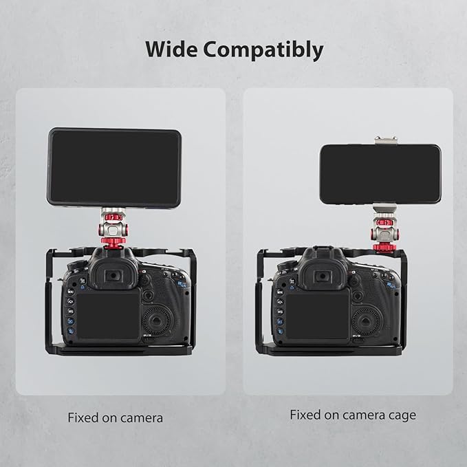 Came-TV Monitor Pan - tilt for DSLR, Mirrorless, Smartphone and Monitor - Universal, Aluminum Construction with Cold Shoe and Standard Threaded Holes(61010)