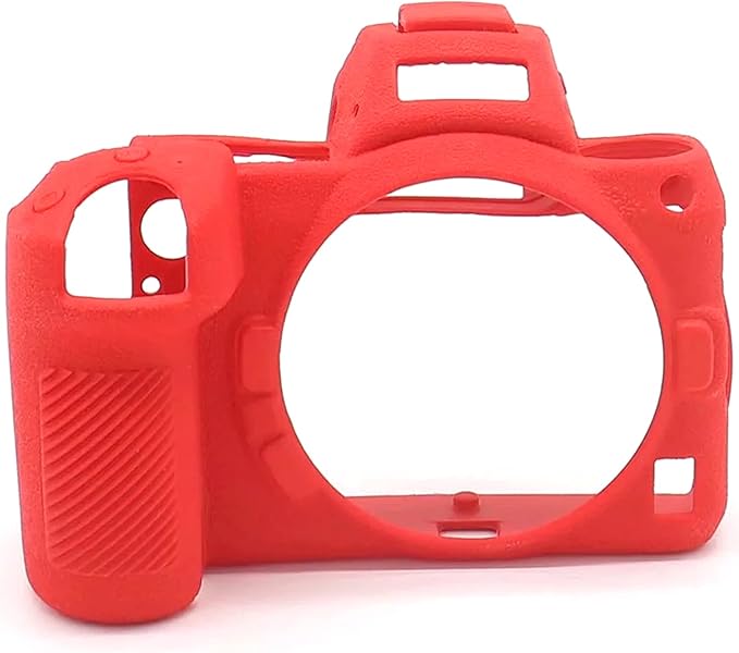 Professional Secure Silicone Camera Case Cover Housing Body Skin for Nikon Z6 Z7 Full Frame Mirrorless Camera (Red)