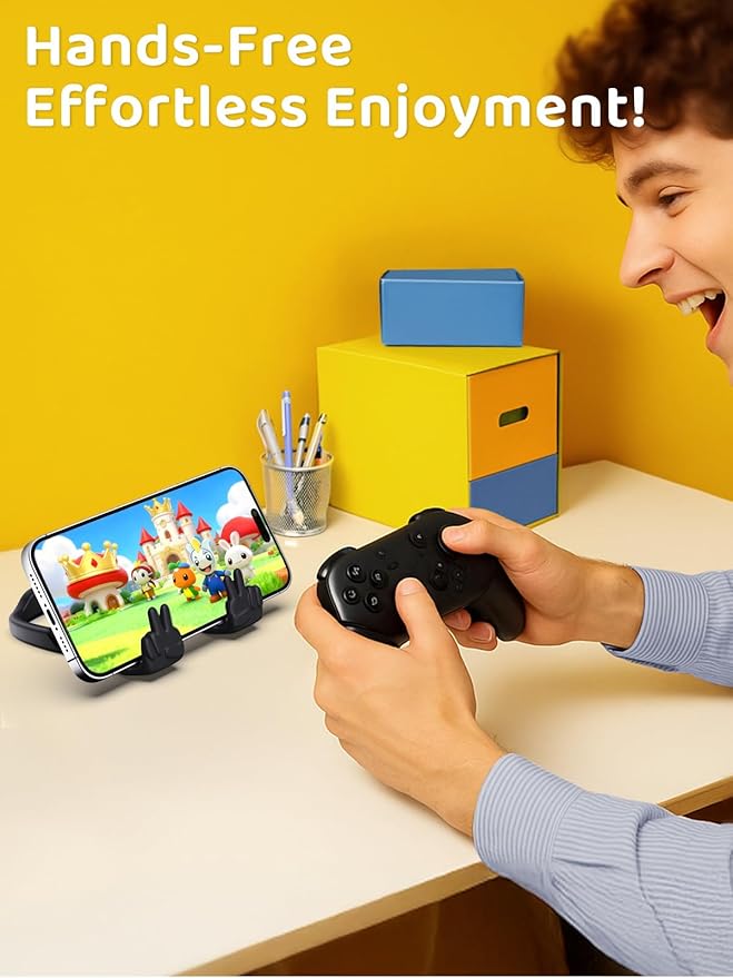 Easter Basket Stuffers Essentials for Teens Boys Girls: Cell Phone Stand Upgrade Adjustable Peace Sign Cell Phone Holder for Desk Cool Gadgets Fun Easter Gifts for Adults Kids Men Women Teenagers