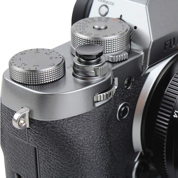 Foto&Tech Soft Shutter Release Button Compatible with Fuji Fujifilm X-T5 X-T4 X-T3 X-T30 X-T30 II X-T20 X-PRO3 X100V X100F X-E4 X-E3 RX1R II RX10 IV III Leica M9 Nikon Df F3 (2 Pieces, YL+BK)