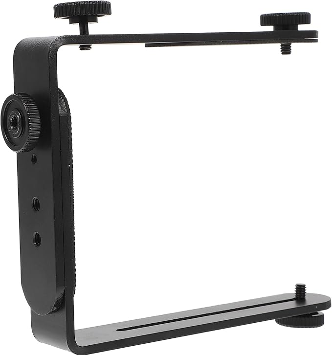 Toddmomy Dual Metal Camera Holder Bracket Flash Light Mount for DSLR Camcorder Video Recording with Detachable Connectors and Construction