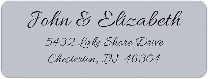 Personalized Return Address Labels - Simple Unique Design - Available in White, Clear, Kraft, Gold, or Silver Labels -120 Labels - 120 Envelope Seals Included - Made in The U.S.A. (Silver)