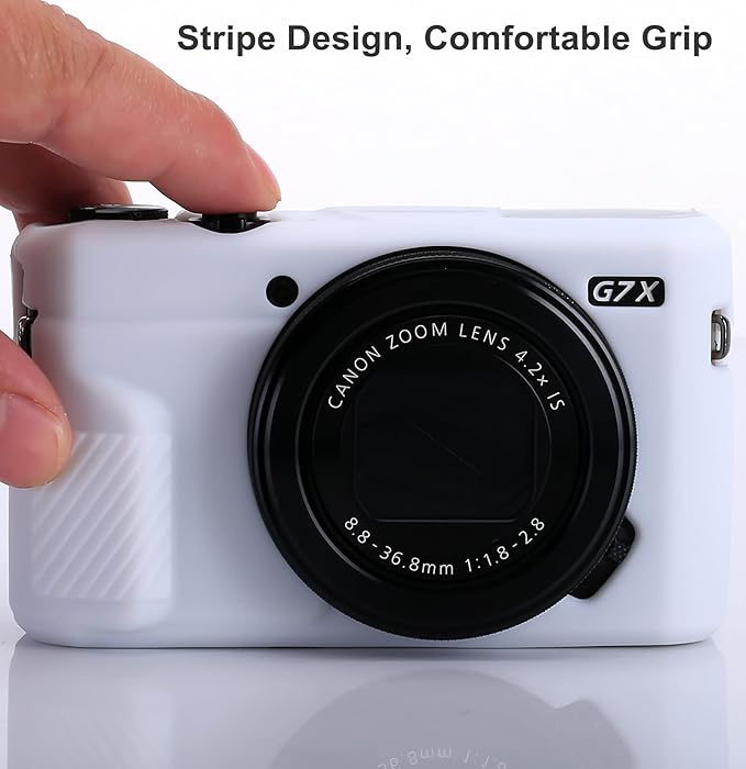 Pocoukate Camera Body Case for Canon G7X /G7X Mark II/Mark III Silicone Case Cover with Optical 9H Hardness 0.3mm Ultra-Thin DSLR Camera Screen Protector