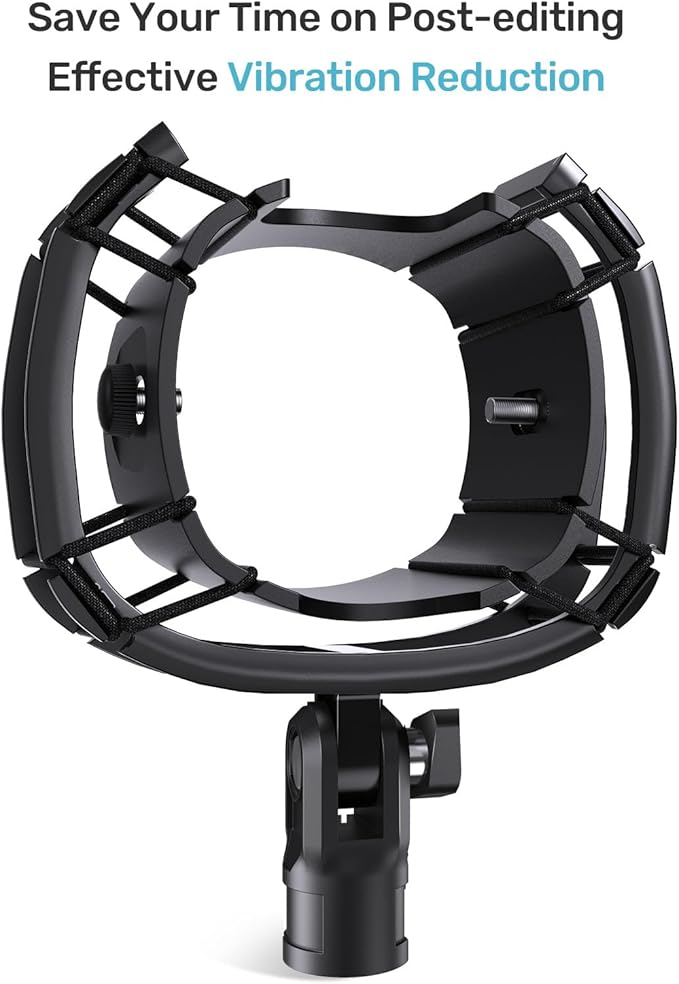 Custom Built for Blue Yeti X Shock Mount 2026 Upgrade Anti-Vibration Suspension Elastic Shock Mount Holder Clip Mics Stand with Screw Adapter Compatible with Yeti X Microphone