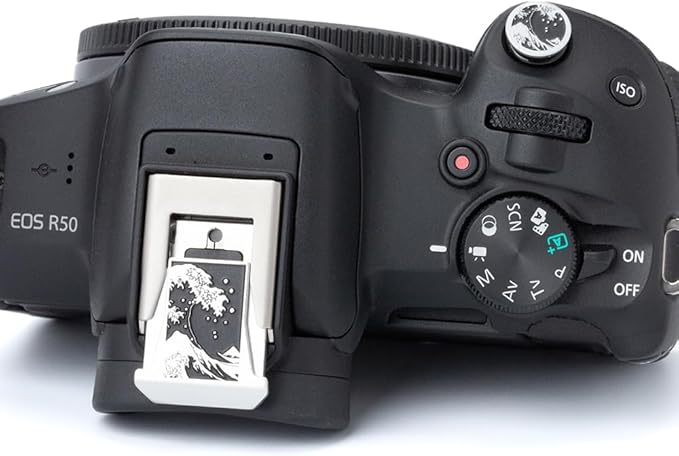 Kanagawa Wave Pattern Camera Hot Shoe Cover Shutter Button for Canon EOS R RP R1 R3 R5C R5II R6II R7 R8 R10 R50 R100 (Aluminum Alloy-Set)