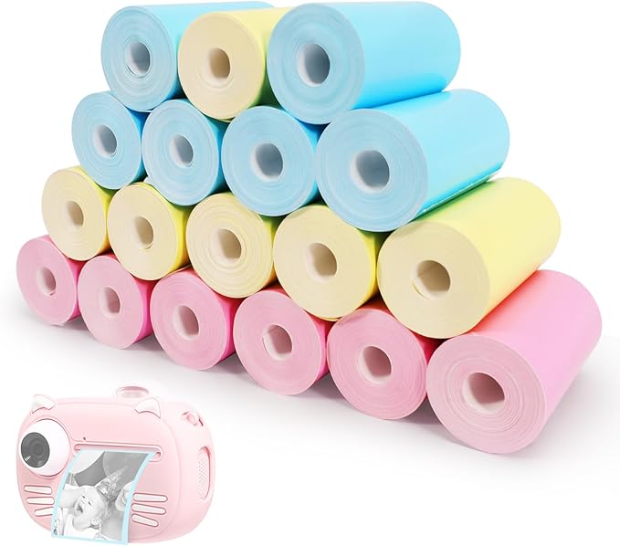 18 Rolls Kids Instant Camera Refill Print Paper,Instant Camera Thermal Paper Photo Printer Fit for Most Kids,Cameras Paper for Kidizoom Print Cameras Refill